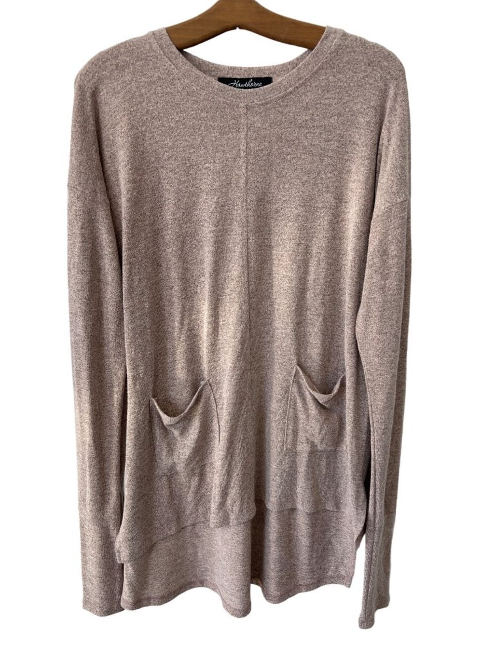 Hawthorne Sweater Size Small Hi-Lo Pullover Neutral Cozy Relaxed Loungewear